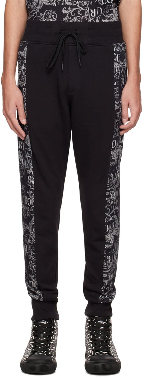 black versace sweatpants|versace denim pants.